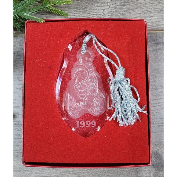 Lenox Treasures of the Heart Holy Family Crystal Christmas Ornament 1999 - Picture 6 of 14